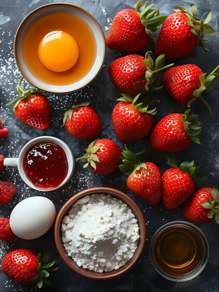 ingredient-mug-cake-confiture-fraise