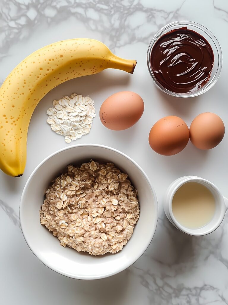 ingredients-mug-cake-flocon-avoine-banane-nutella