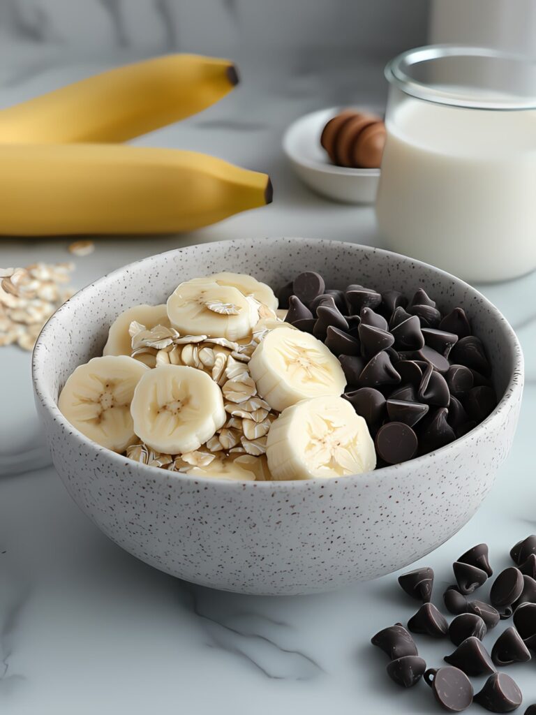 ingredients-mug-cake-flocon-avoine-banane-sans-oeuf