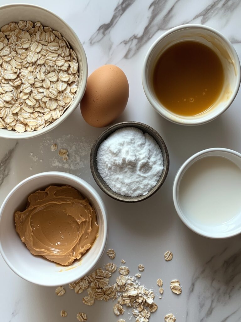 ingredients-mug-cake-flocon-avoine-beurre-cacahuete