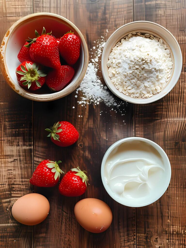 ingredients-mug-cake-fraise-yaourt