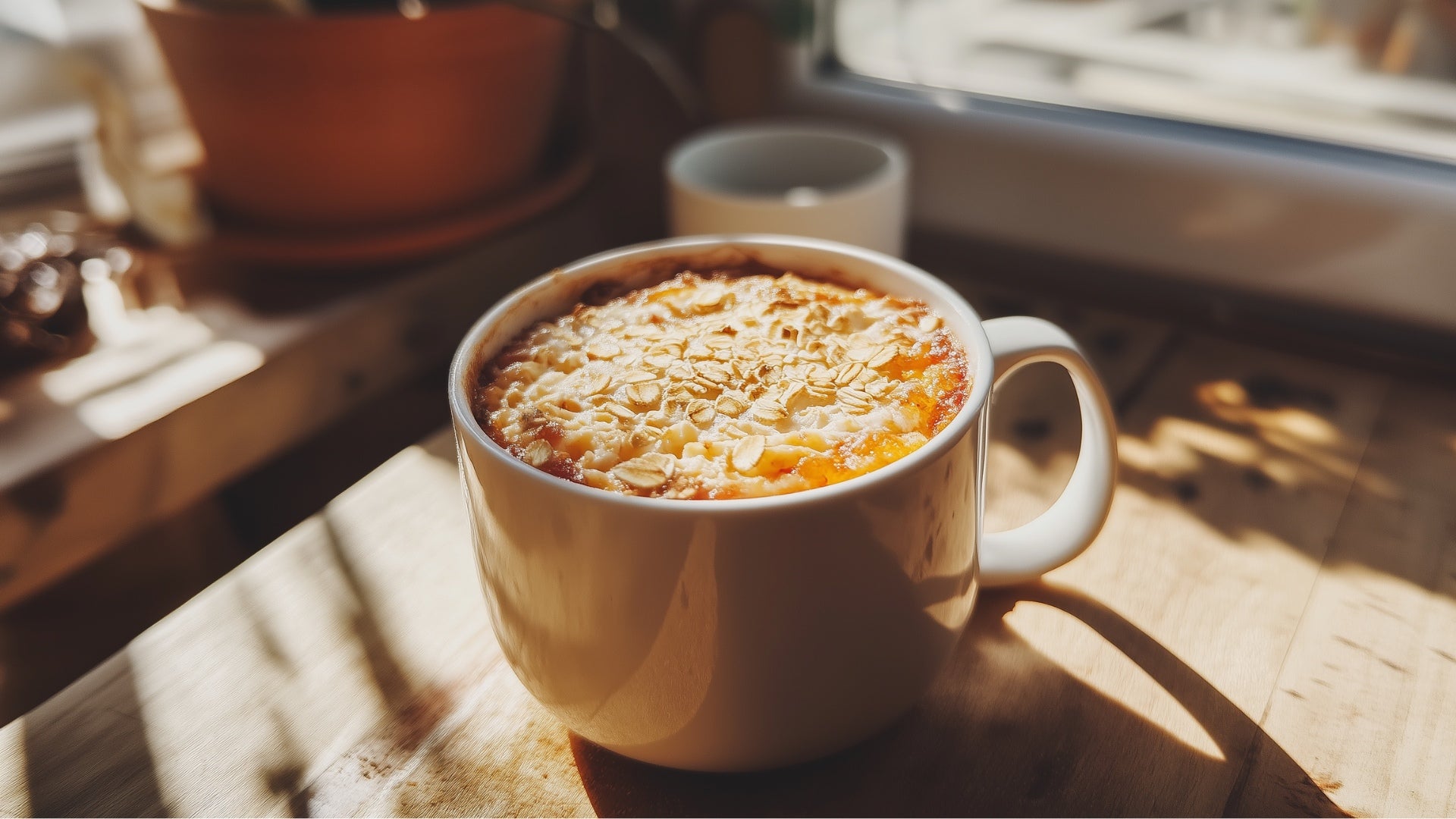 Mug Cake aux Flocons d'Avoine, avec de la Compote et sans Œuf