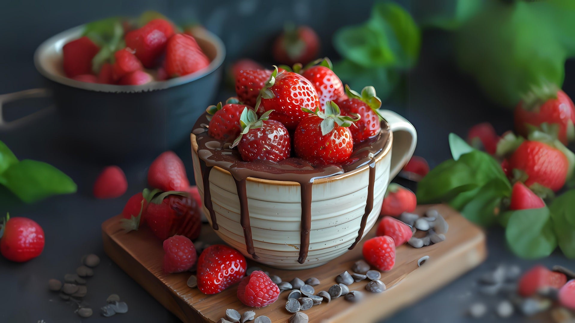 Mug Cake à la Fraise et au Chocolat