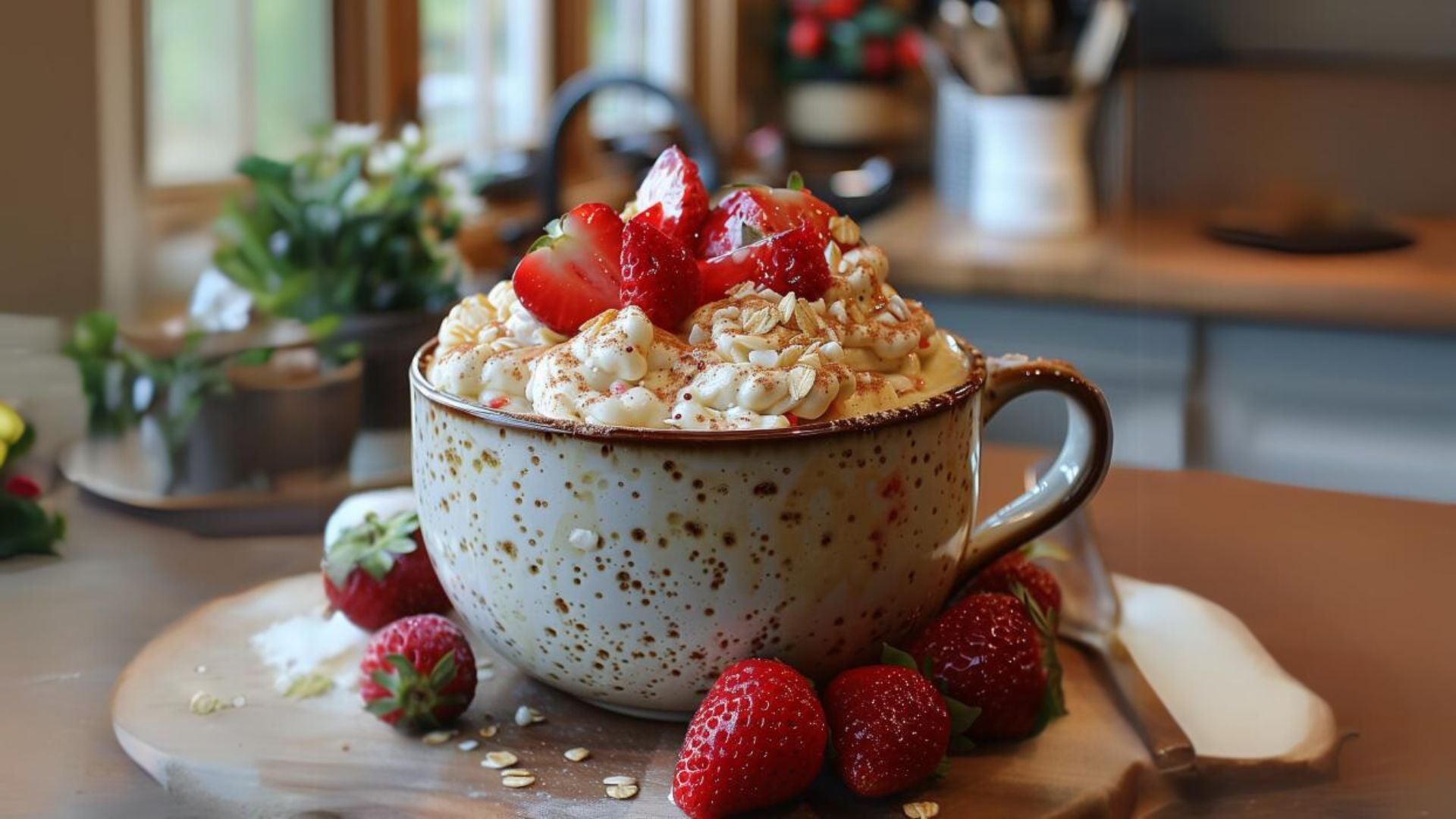 Mug Cake à la Fraise avec du Yaourt