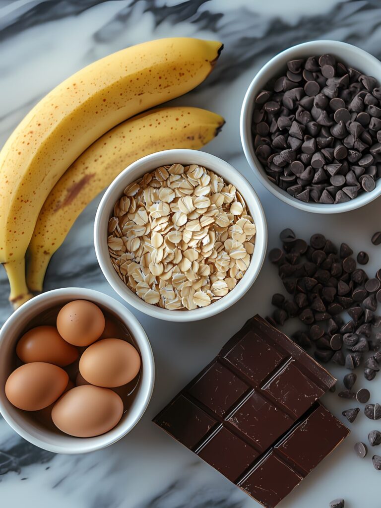 ingredients-mug-cake-flocon-avoine-chocolat-banane