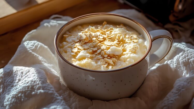 Mug Cake aux Flocons d'Avoine et au Fromage Blanc - Bazar en Cuisine