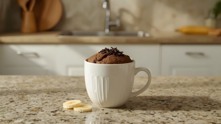 Mug Cake Healthy, au Chocolat et à la Banane