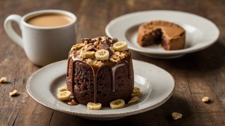 Mug Cake à la Banane, au Chocolat et au Beurre de Cacahuète