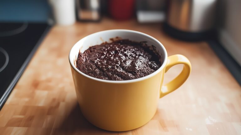 Mug Cake aux Flocons d&rsquo;Avoine, au Chocolat, sans Lait