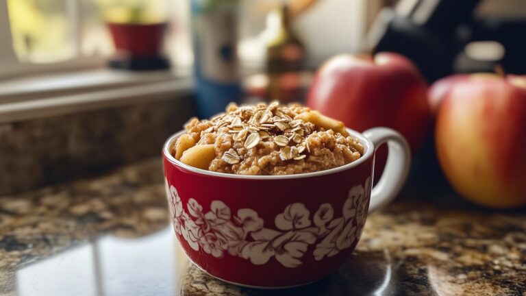 Mug Cake aux Flocons d&rsquo;Avoine et à la Pomme