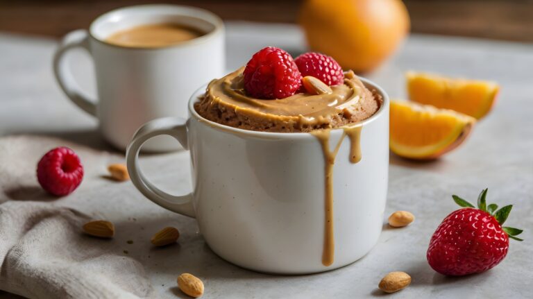 Mug Cake Healthy, Peu Calorique, au Beurre de Cacahuète