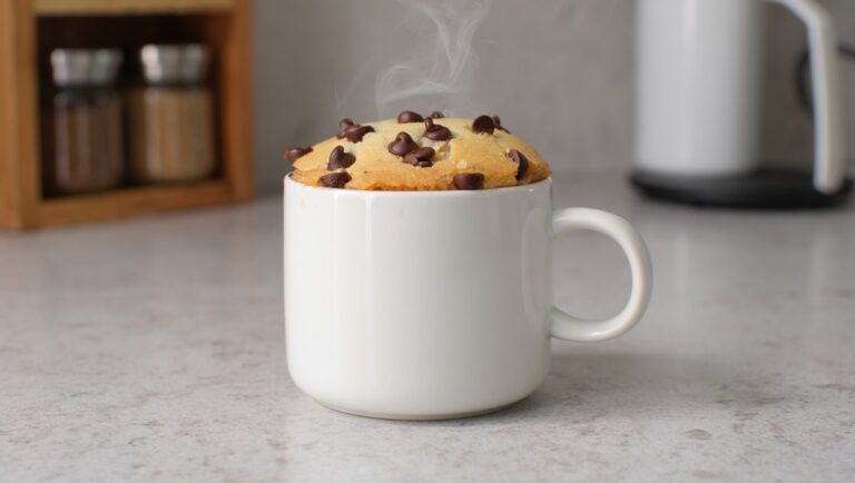 Mug Cake aux Pépites de Chocolat, sans Beurre