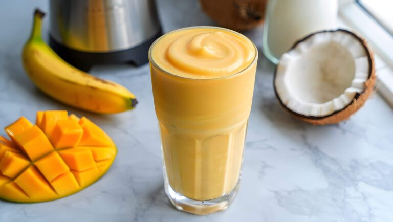 smoothie-banane-mangue-lait-coco