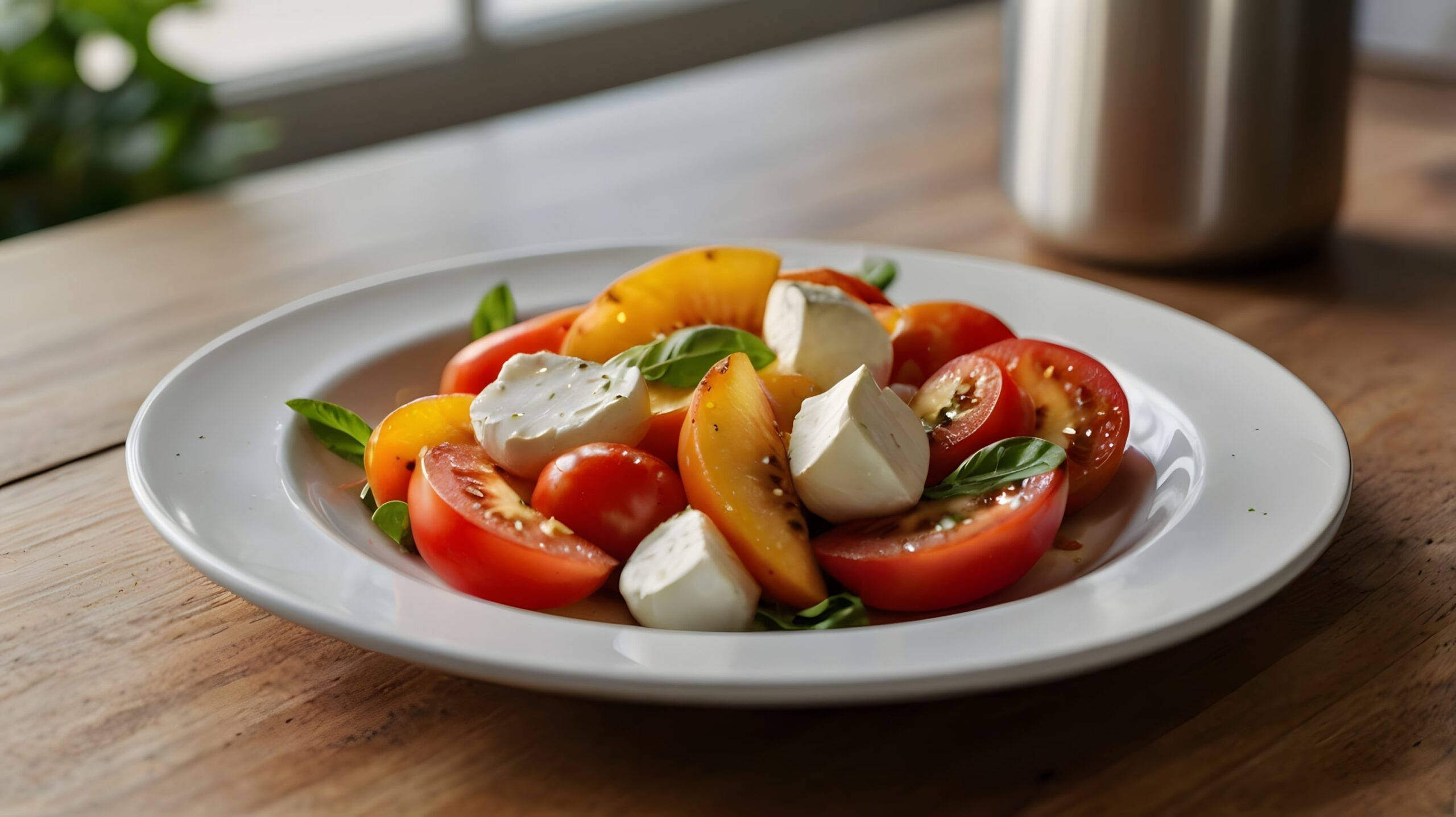 tomato-mozzarella-peach-salad